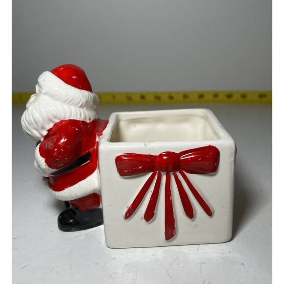 Vintage Santa Claus Christmas Ceramic Planter Brazil 1950s Retro Decor - Picture 4 of 14